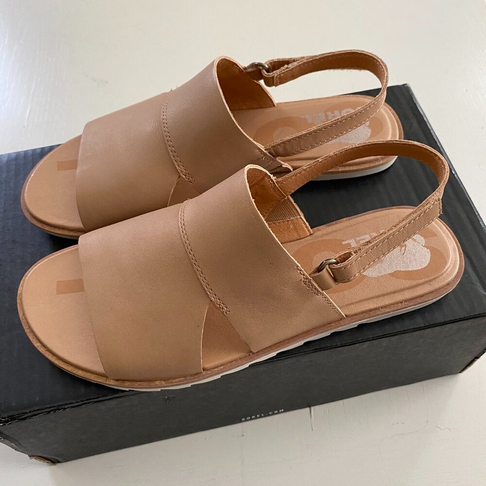 NIB NEW Sorel Ella II Slingback Beige Sea Salt Women's 7.5